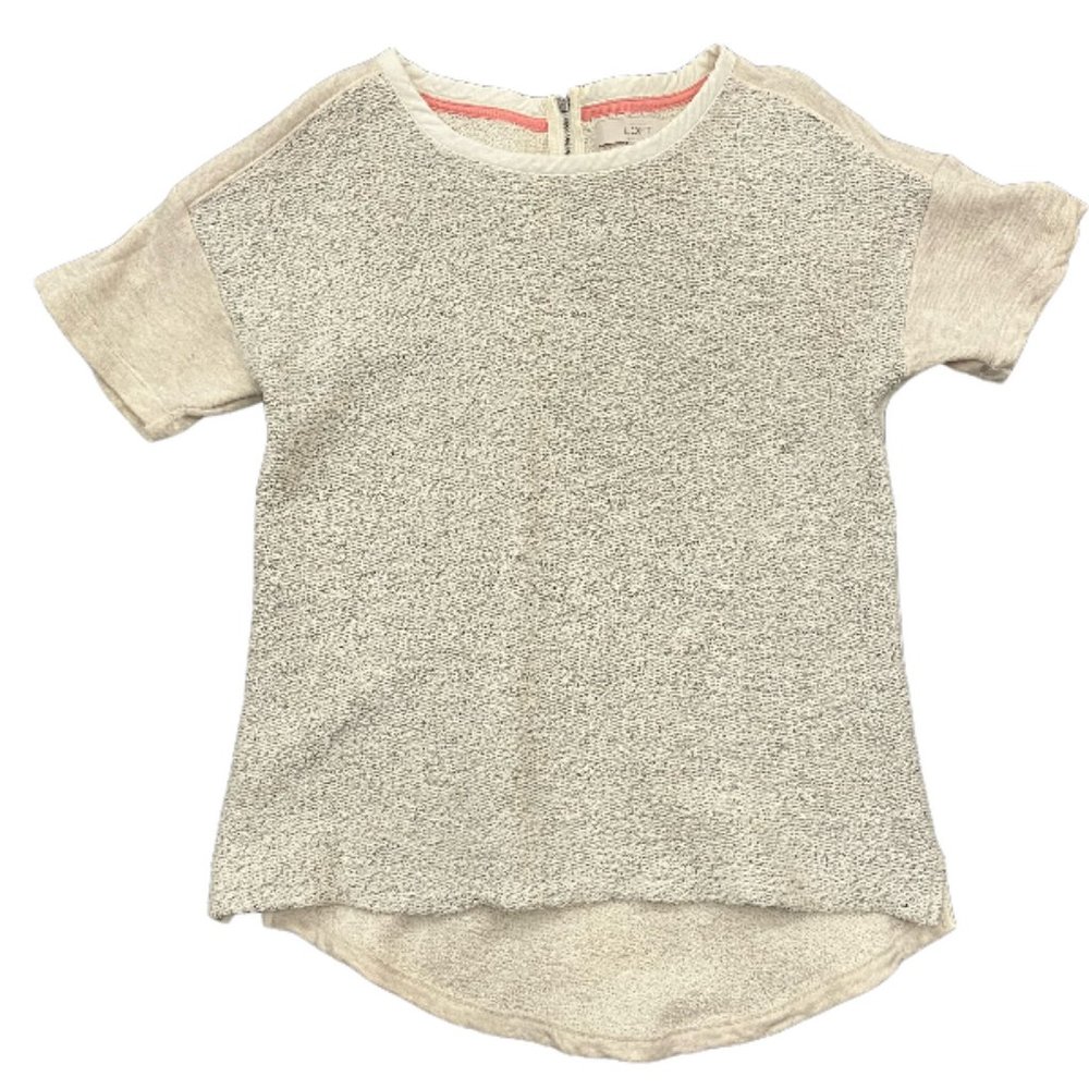 Ann Taylor LOFT Women's Short Sleeve Sweater Loose Fit Medium Heathered Fabric
